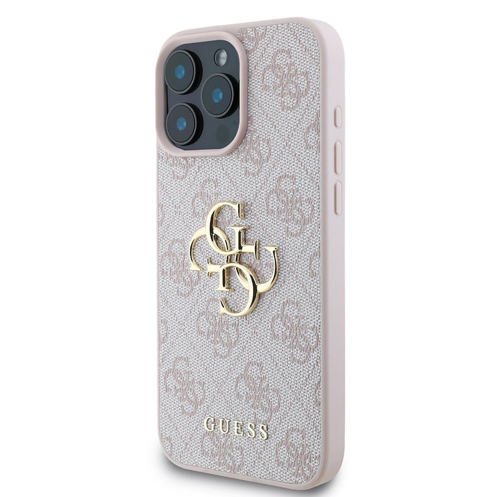Deksel for Apple iPhone 16 Pro, Guess, 4G Big Logo, Rosa