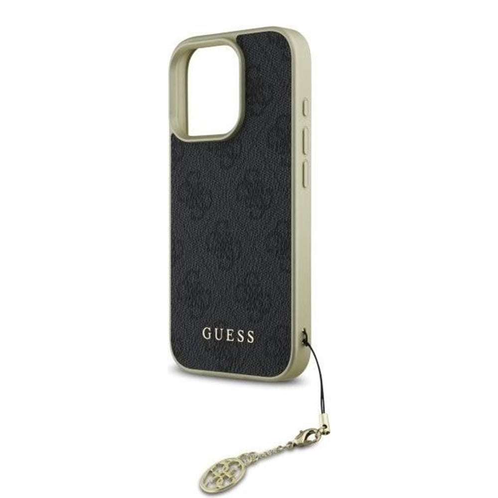 Deksel for Apple iPhone 16 Pro, Guess, 4G Charm, Svart