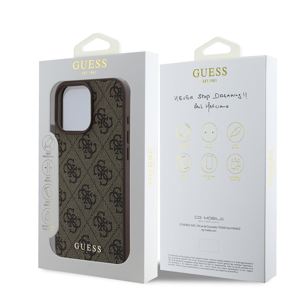 Deksel for Apple iPhone 16 Pro, Guess, 4G Classic, Svart