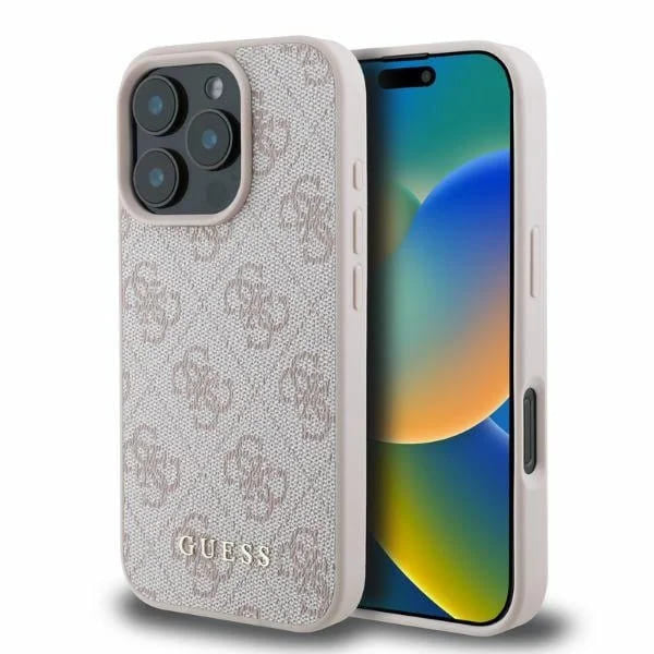 Deksel for Apple iPhone 16 Pro, Guess, 4G Classic, Rosa