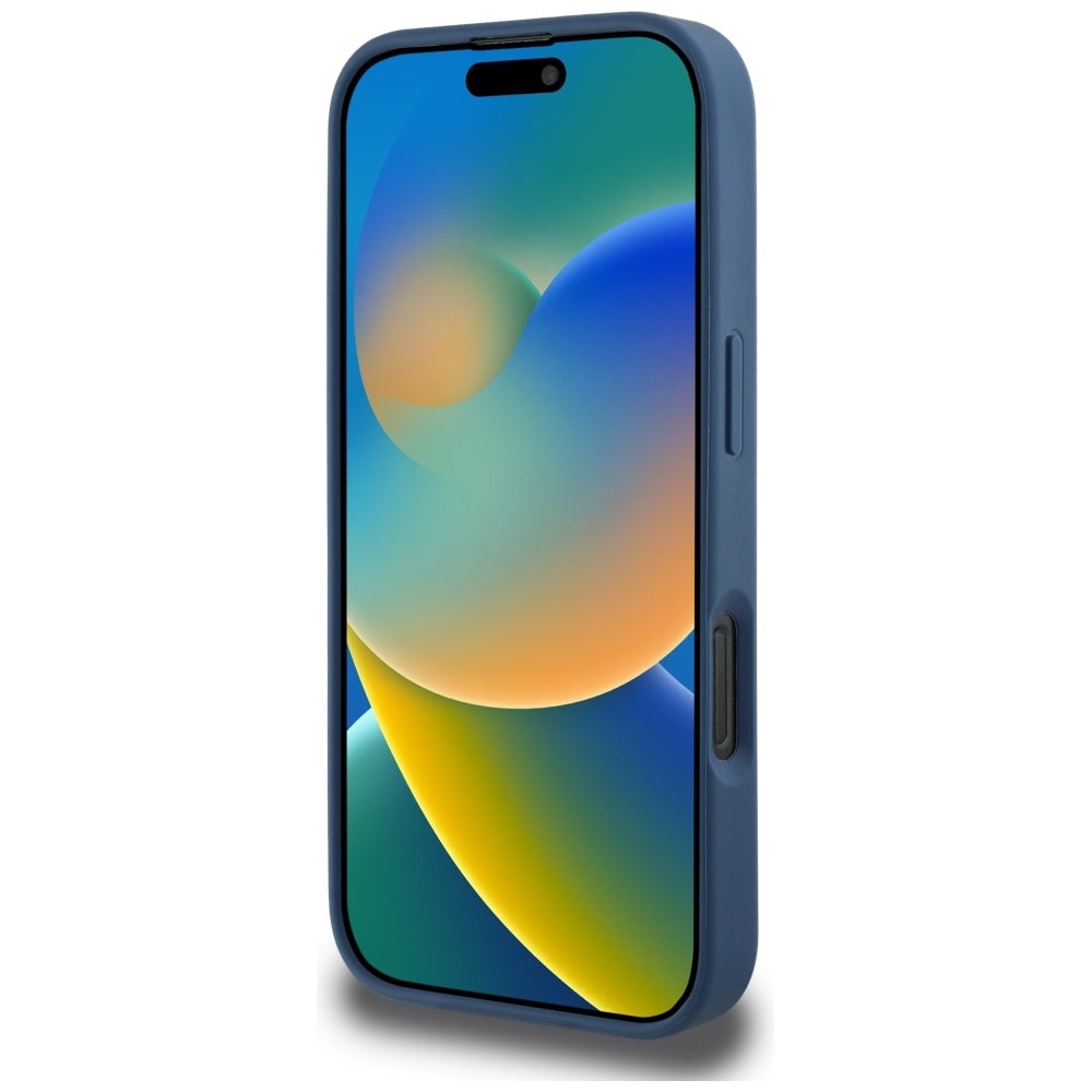 Deksel for Apple iPhone 16 Pro, Guess, 4G Grained Roses Big Logo, Blå