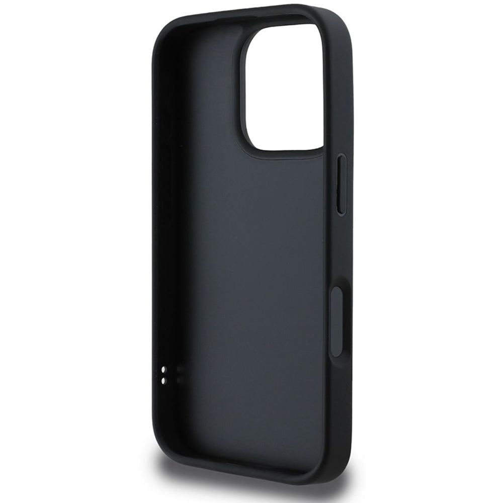 Deksel for Apple iPhone 16 Pro, Guess, Quilted Metal Logo, Svart