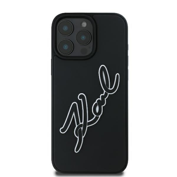 Deksel for Apple iPhone 16 Pro, Karl Lagerfeld, 3D Rubber Signature, Svart