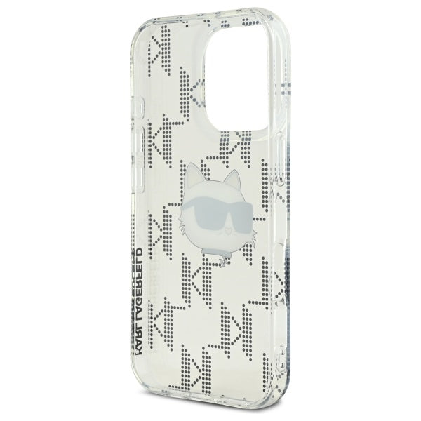 Deksel for Apple iPhone 16 Pro, Karl Lagerfeld, IML Luxury Electroplated Choupette's Head, Gjennomsiktig