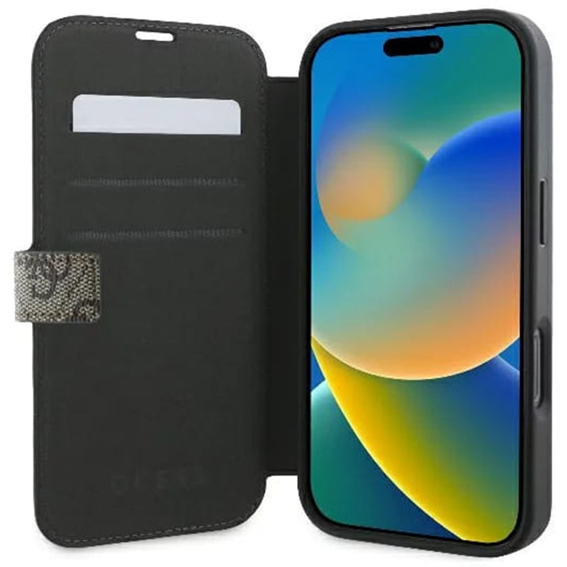 Deksel for Apple iPhone 16 Pro Max, Guess, 4G Book, Brun