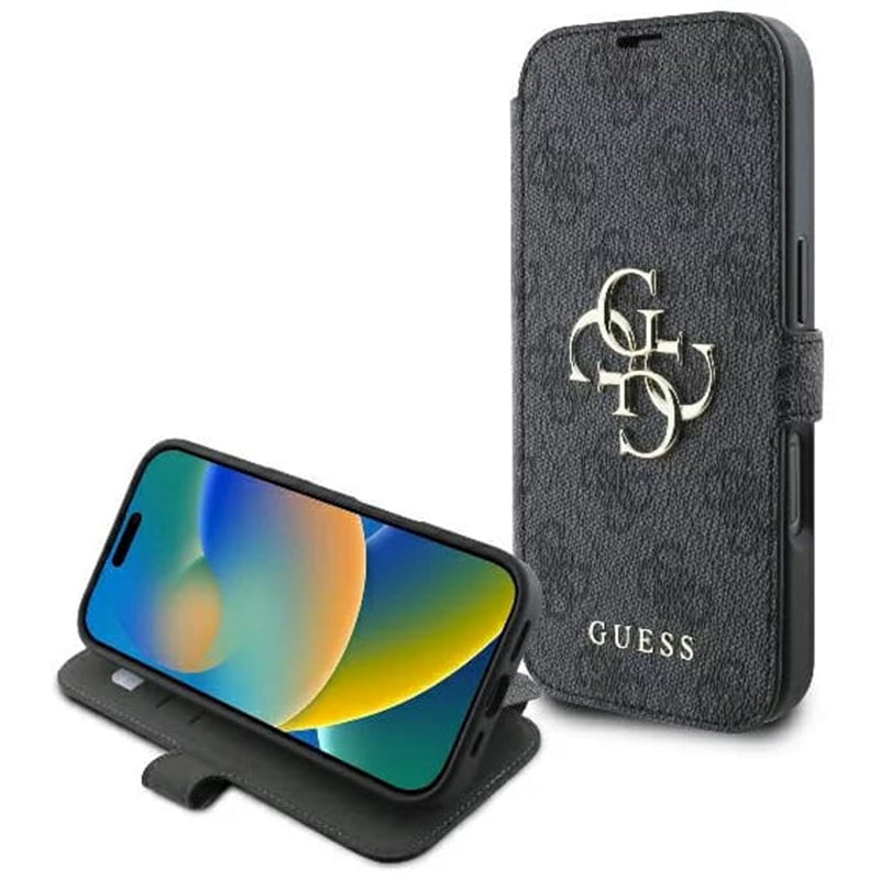 Deksel for Apple iPhone 16 Pro Max, Guess, 4G Book, Svart