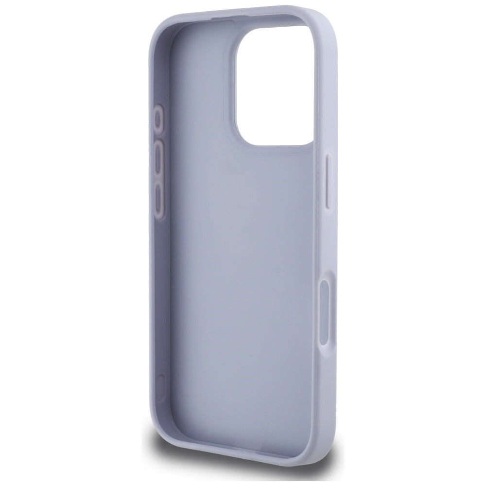 Deksel for Apple iPhone 16 Pro Max, Guess, Hot Stamp 4G Pattern Triangle Logo, Lys Lilla