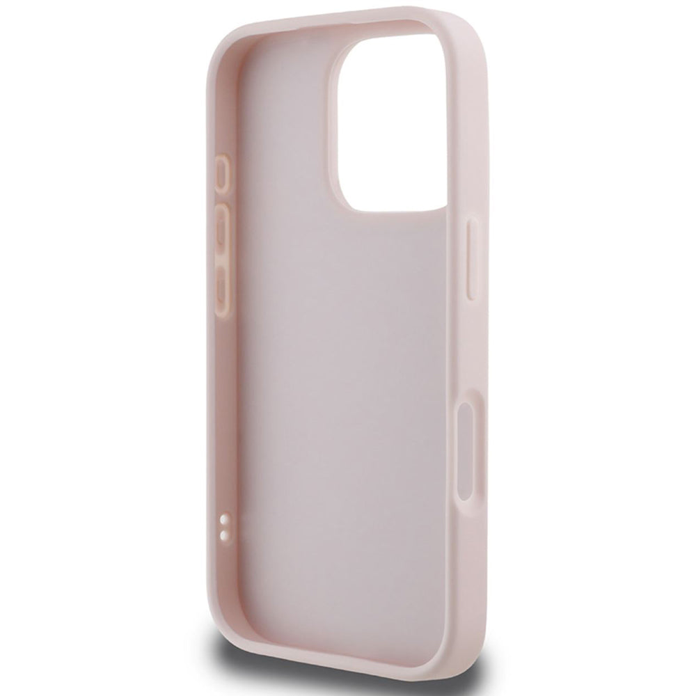 Deksel for Apple iPhone 16 Pro Max, Guess, Quilted Metal Logo, Rosa