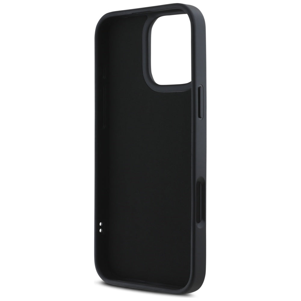 Deksel for Apple iPhone 16 Pro Max, Karl Lagerfeld, 3D Rubber Elongated Glitter Logo, Svart