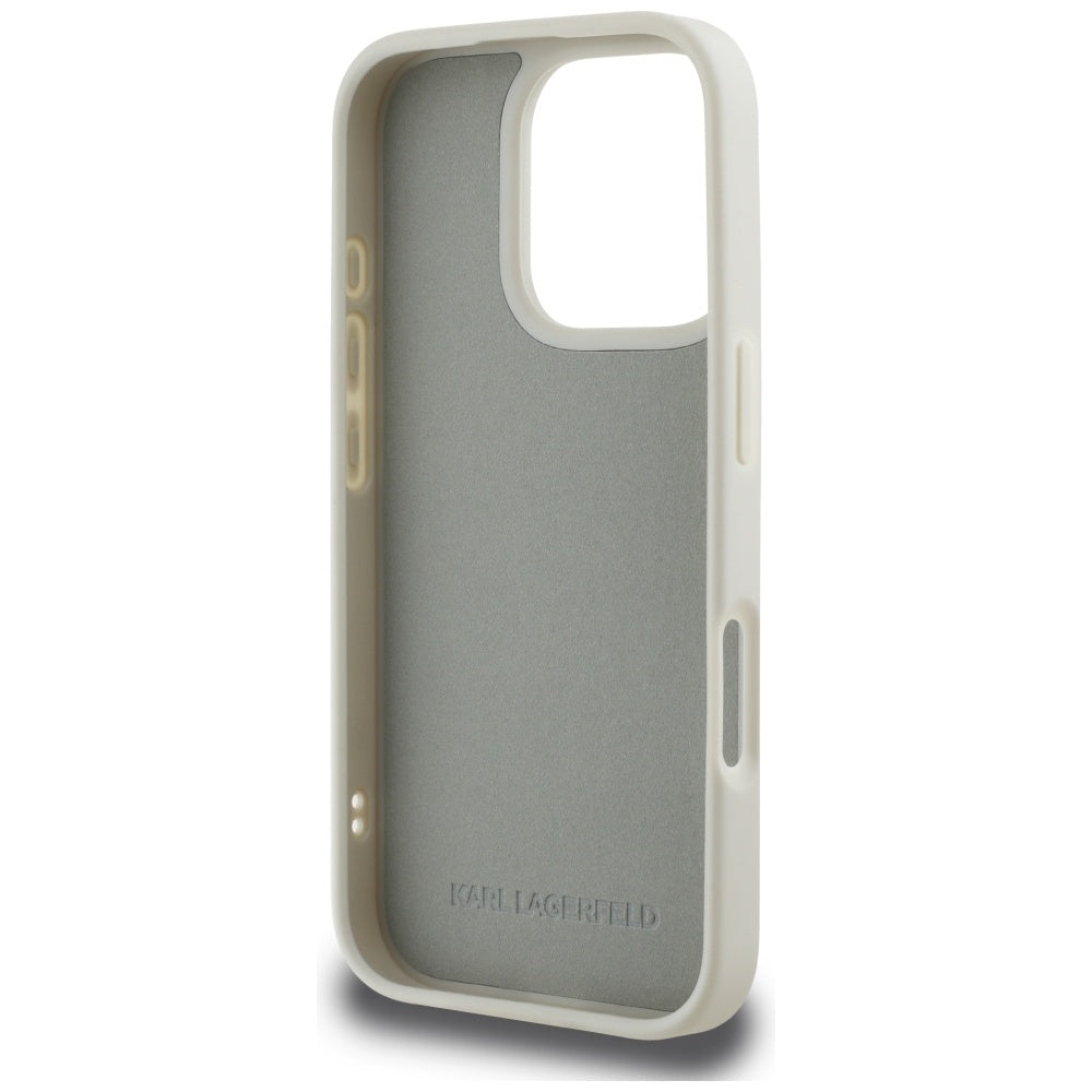 Deksel for Apple iPhone 16 Pro Max, Karl Lagerfeld, 3D Rubber Karl & Choupette, Beige