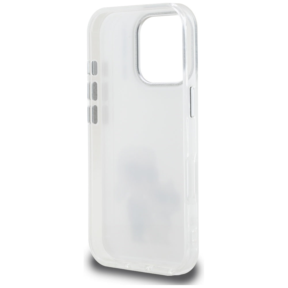Deksel for Apple iPhone 16 Pro Max, Karl Lagerfeld, IML Aquarelle Logo Karl & Choupette, Hvit