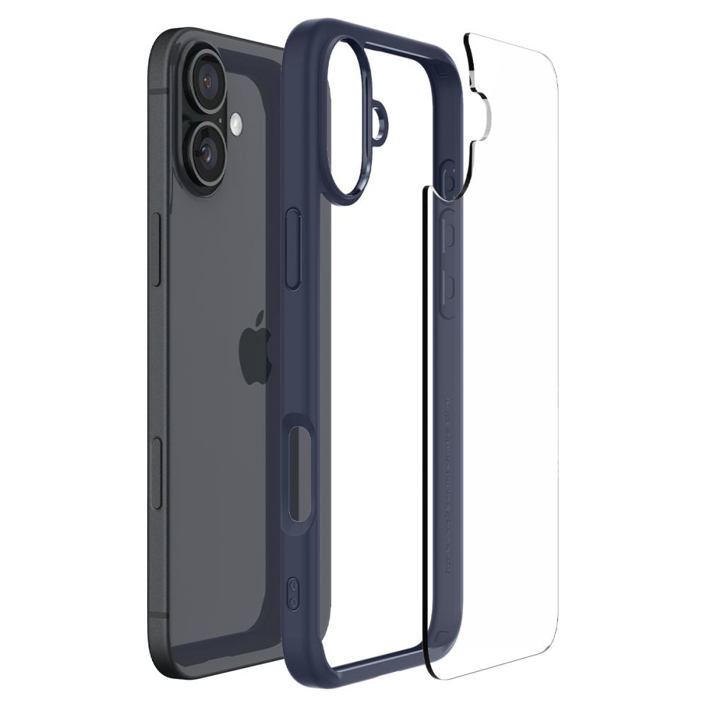 Deksel for Apple iPhone 16, Spigen, Ultra Hybrid, Marineblå ACS08202