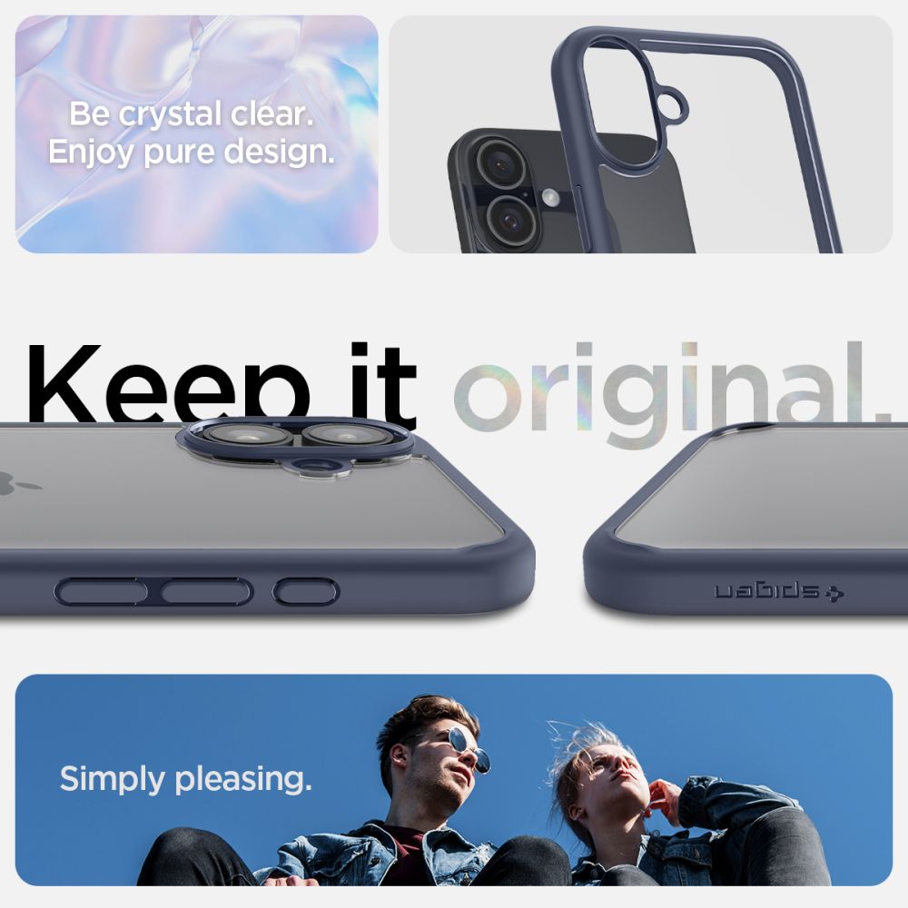 Deksel for Apple iPhone 16, Spigen, Ultra Hybrid, Marineblå ACS08202