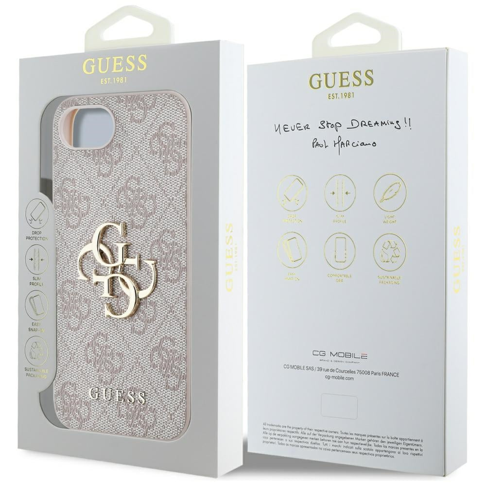 Deksel for Apple iPhone 17e / 16e, Guess, 4G Big Logo, Rosa