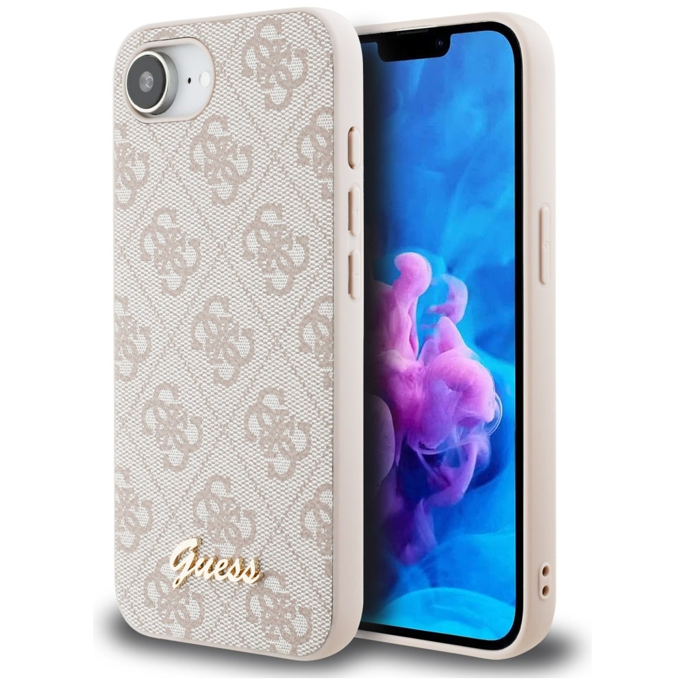 Deksel for Apple iPhone 17e / 16e, Guess, 4G Script Logo, Rosa