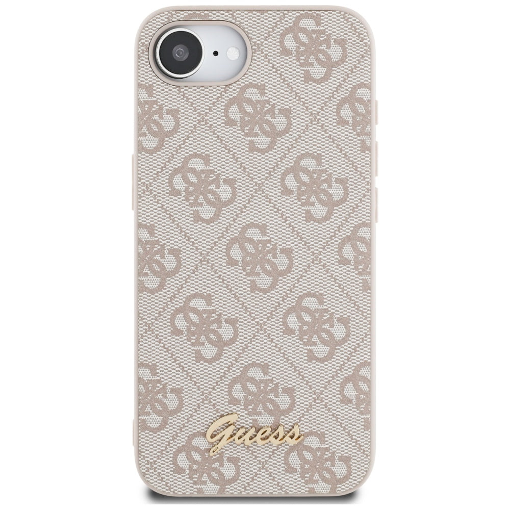 Deksel for Apple iPhone 17e / 16e, Guess, 4G Script Logo, Rosa