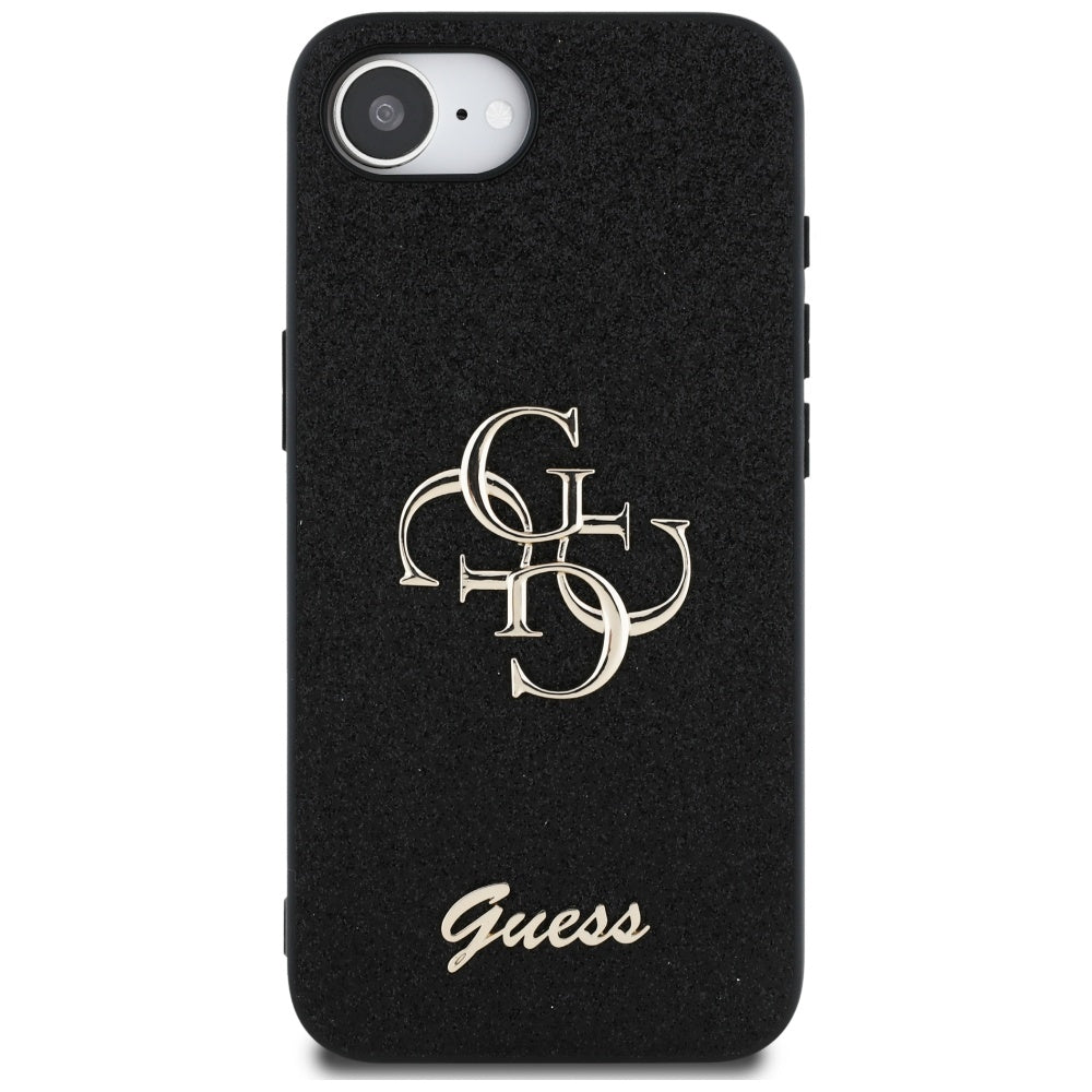 Deksel for Apple iPhone 17e / 16e, Guess, Fixed Glitter Big 4G, Svart