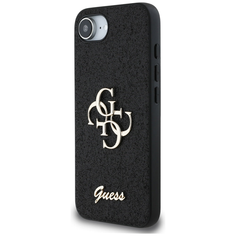 Deksel for Apple iPhone 17e / 16e, Guess, Fixed Glitter Big 4G, Svart