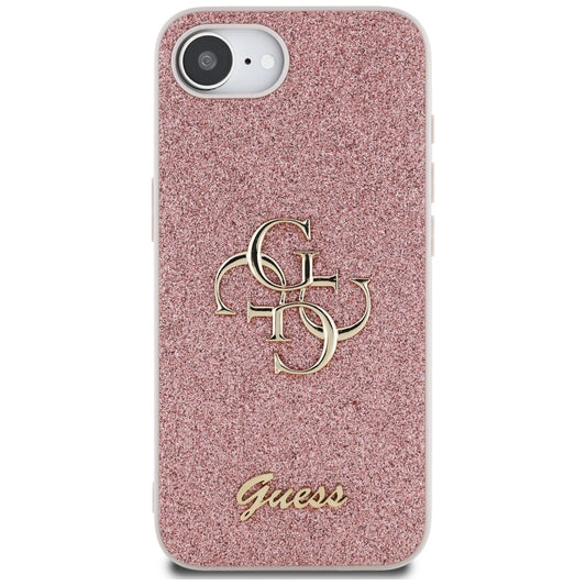 Deksel for Apple iPhone 16e, Guess, Fixed Glitter Big 4G, Rosa