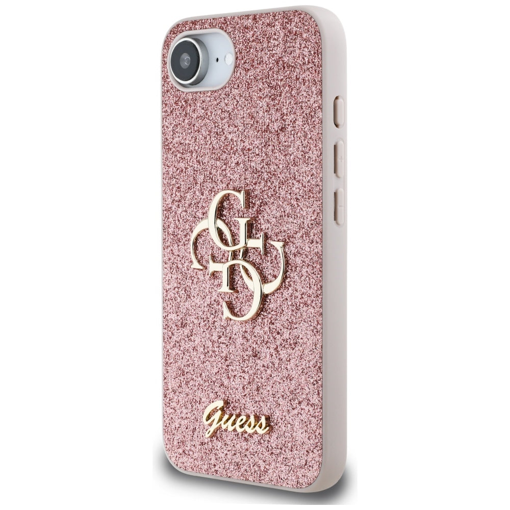 Deksel for Apple iPhone 17e / 16e, Guess, Fixed Glitter Big 4G, Rosa
