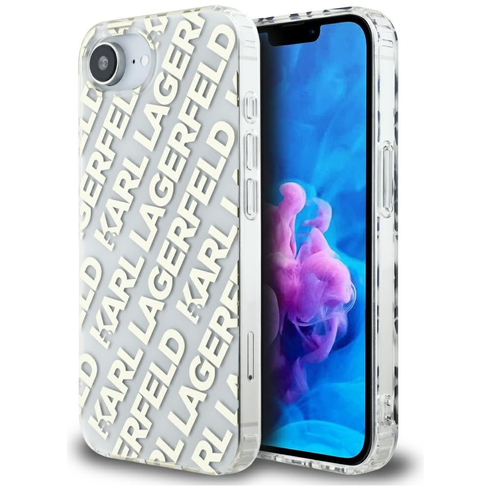 Deksel for Apple iPhone 17e / 16e, Karl Lagerfeld, IML Luxury Gold Fullover Logo, Gull