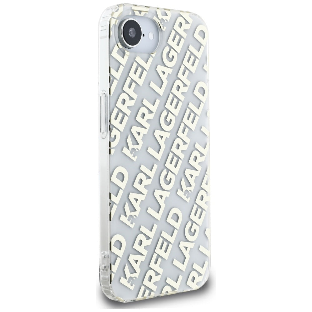 Deksel for Apple iPhone 17e / 16e, Karl Lagerfeld, IML Luxury Gold Fullover Logo, Gull