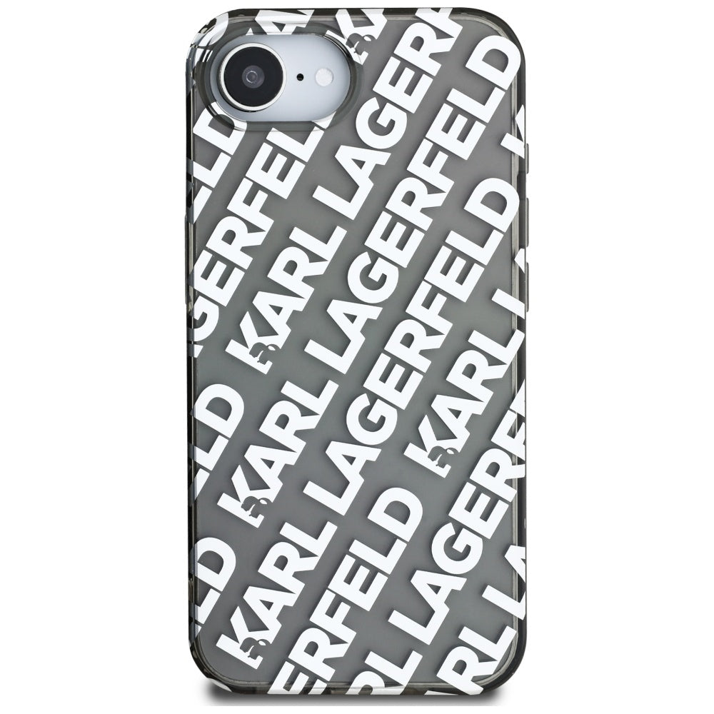 Deksel for Apple iPhone 17e / 16e, Karl Lagerfeld, IML Luxury Silver Fullover Logo, Sølv