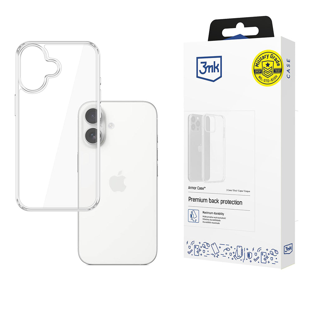 Deksel for Apple iPhone 17, 3MK, Armor, Gjennomsiktig