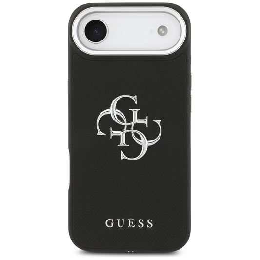 Deksel for Apple iPhone 17 Air, Guess, 4G Grained Big and Classic Logo, Svart Sølv