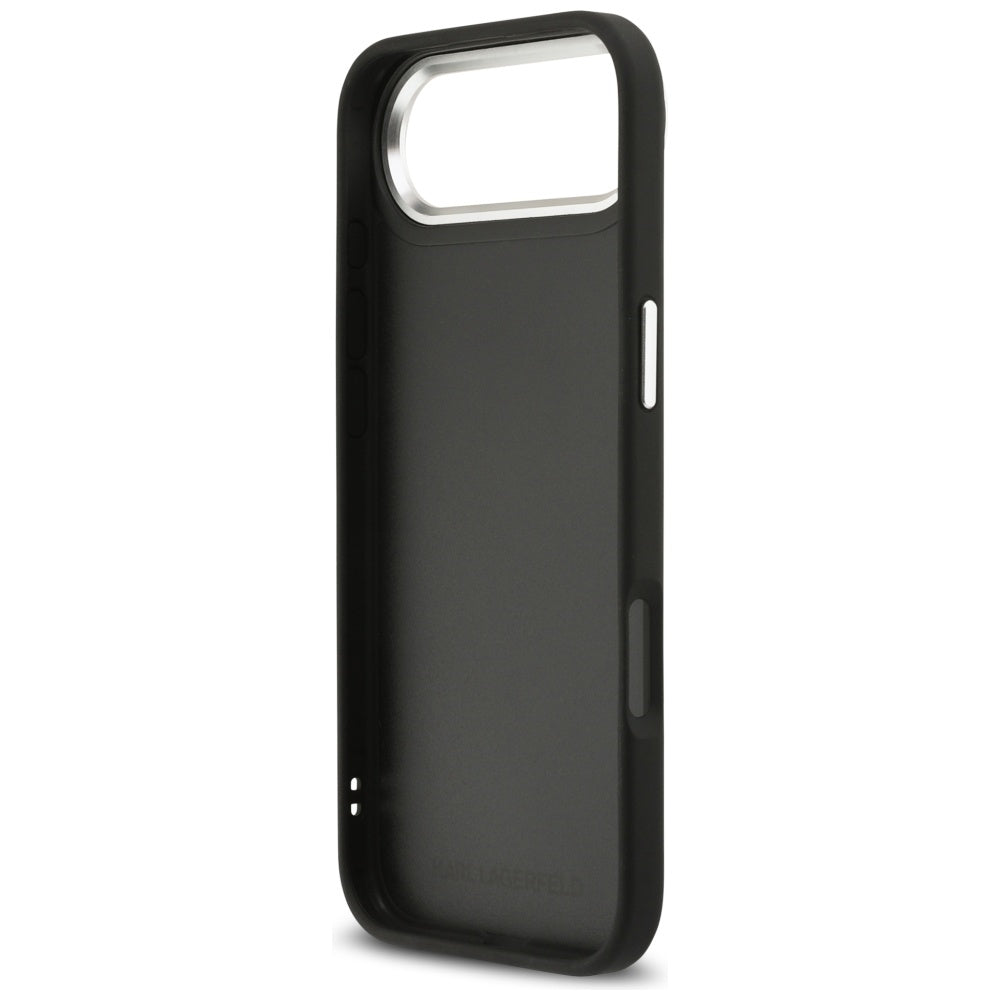 Deksel for Apple iPhone 17 Air, Karl Lagerfeld, Grained Karl & Choupette's Heads Pins and Logo, Svart