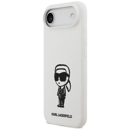 Deksel for Apple iPhone 17 Air, Karl Lagerfeld, Sketch and Logo Karl, Hvit