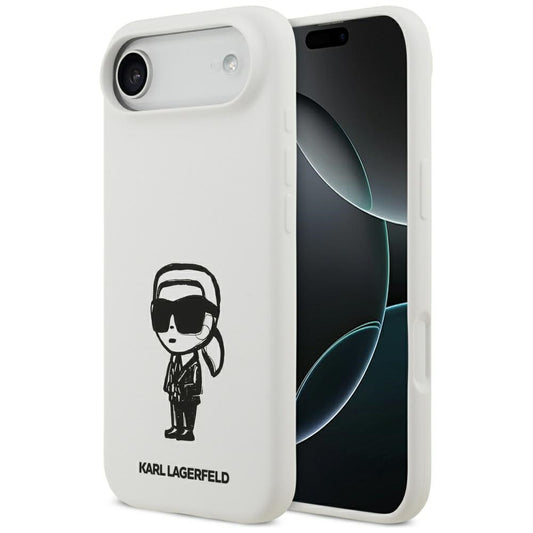 Deksel for Apple iPhone 17 Air, Karl Lagerfeld, Sketch and Logo Karl, Hvit