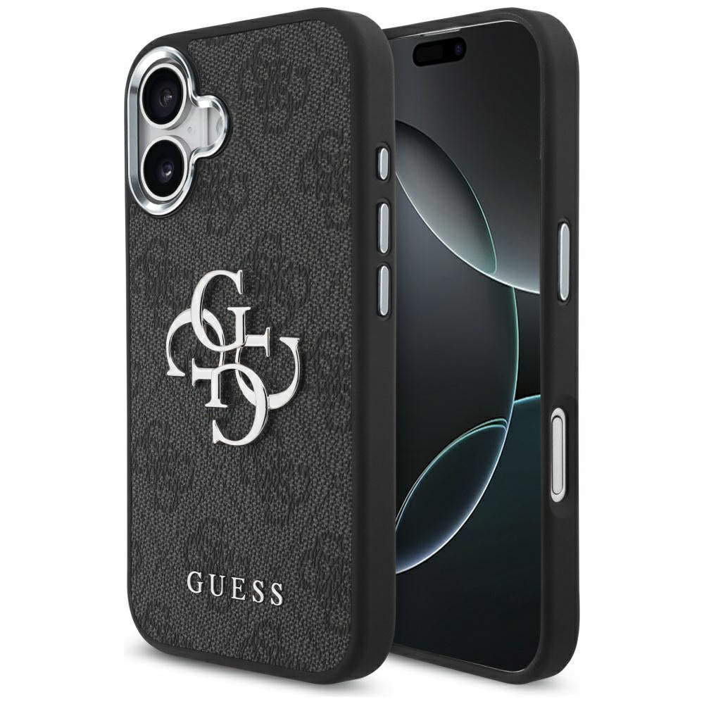 Deksel for Apple iPhone 17, Guess, Big 4G Logo Classic, Svart Sølv