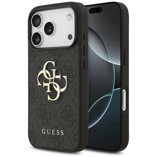 Deksel for Apple iPhone 17 Pro, Guess, 4G Big Logo, Svart