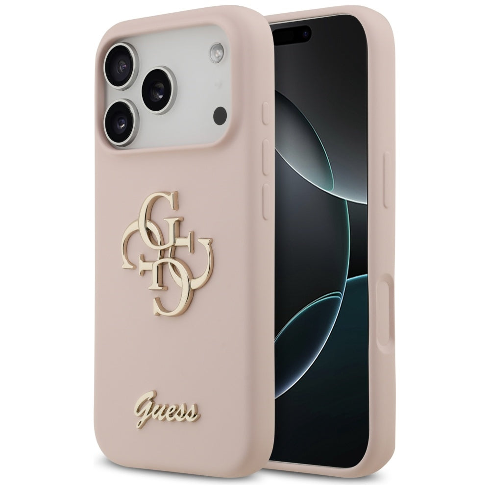 Deksel for Apple iPhone 17 Pro, Guess, Big 4G Script, Lys Rosa