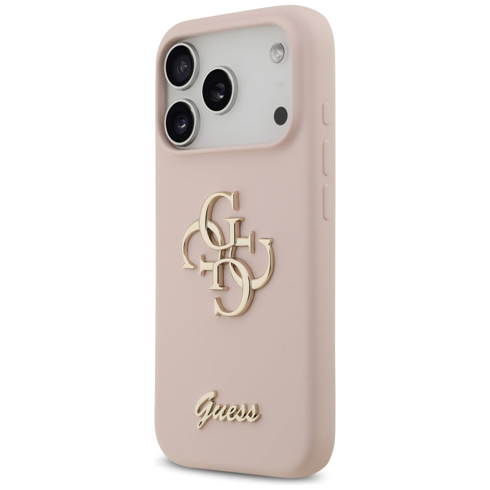 Deksel for Apple iPhone 17 Pro, Guess, Big 4G Script, Lys Rosa
