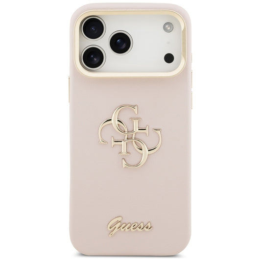Deksel for Apple iPhone 17 Pro, Guess, Grained Big 4G Stand Camera, Rosa