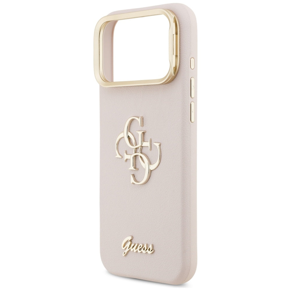 Deksel for Apple iPhone 17 Pro, Guess, Grained Big 4G Stand Camera, Rosa