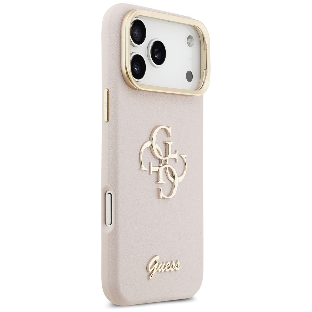 Deksel for Apple iPhone 17 Pro, Guess, Grained Big 4G Stand Camera, Rosa