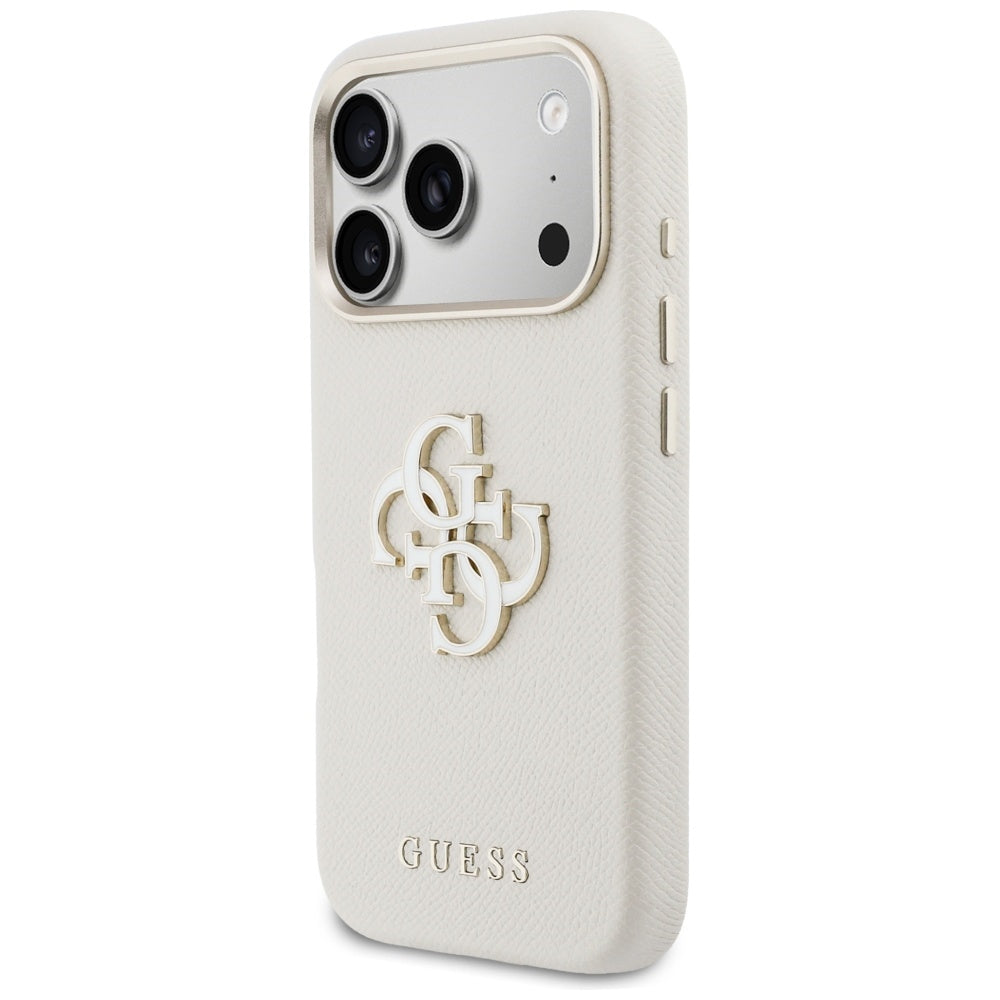 Deksel for Apple iPhone 17 Pro, Guess, Resin Logo, Beige