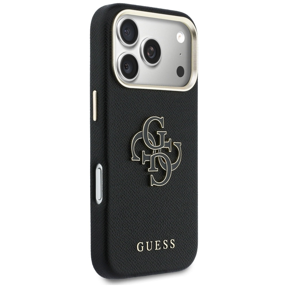 Deksel for Apple iPhone 17 Pro, Guess, Resin Logo, Svart