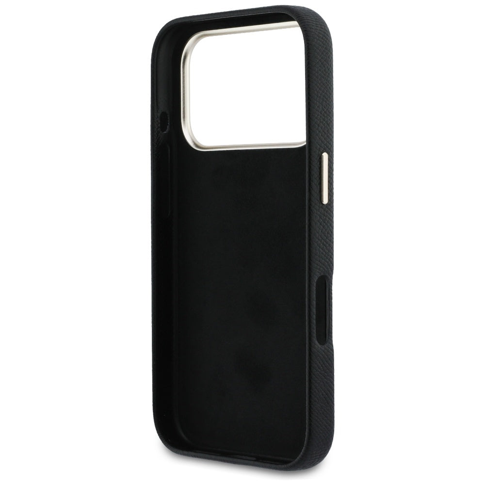 Deksel for Apple iPhone 17 Pro, Guess, Resin Logo, Svart