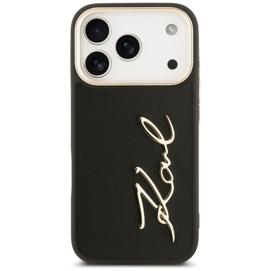 Deksel for Apple iPhone 17 Pro, Karl Lagerfeld, Script Logo, Svart