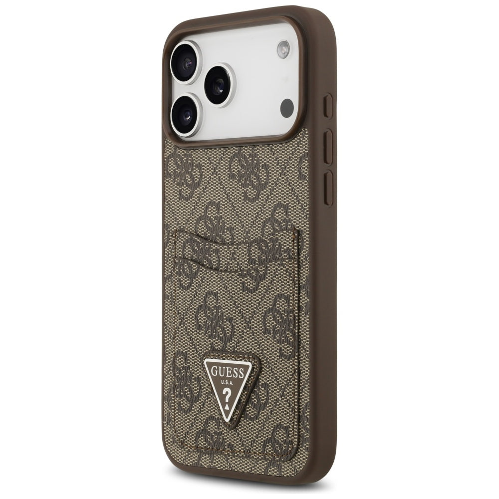 Deksel for Apple iPhone 17 Pro Max, Guess, 4G Double Card Triangle, Brun