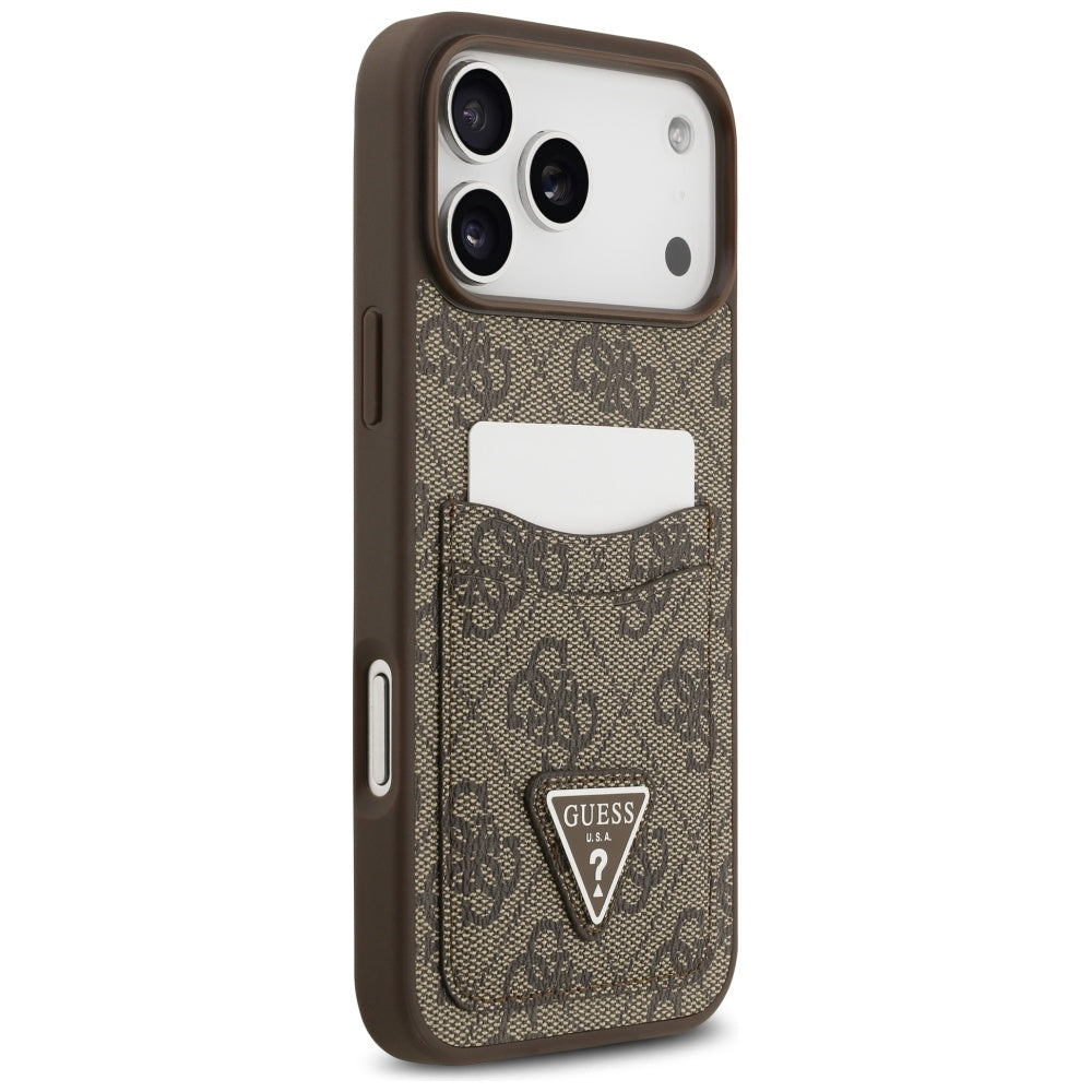 Deksel for Apple iPhone 17 Pro Max, Guess, 4G Double Card Triangle, Brun