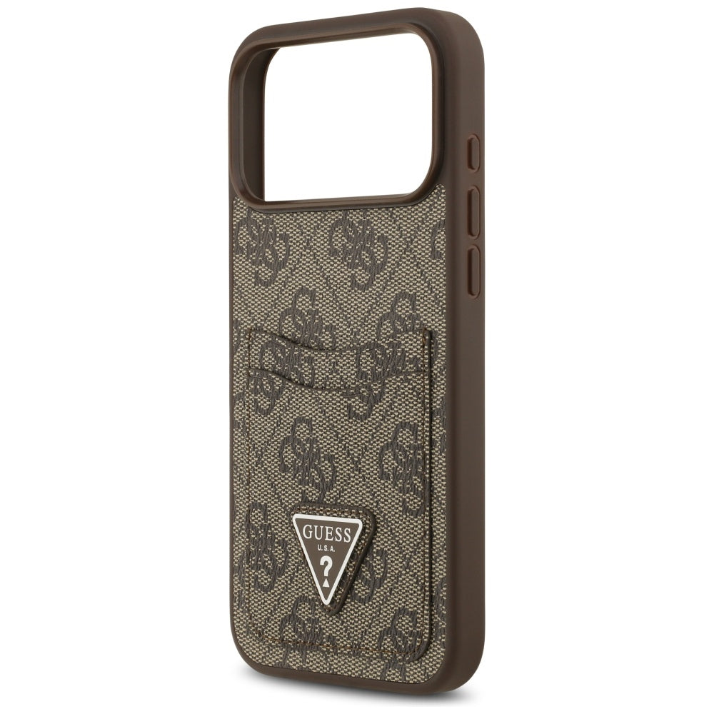 Deksel for Apple iPhone 17 Pro Max, Guess, 4G Double Card Triangle, Brun