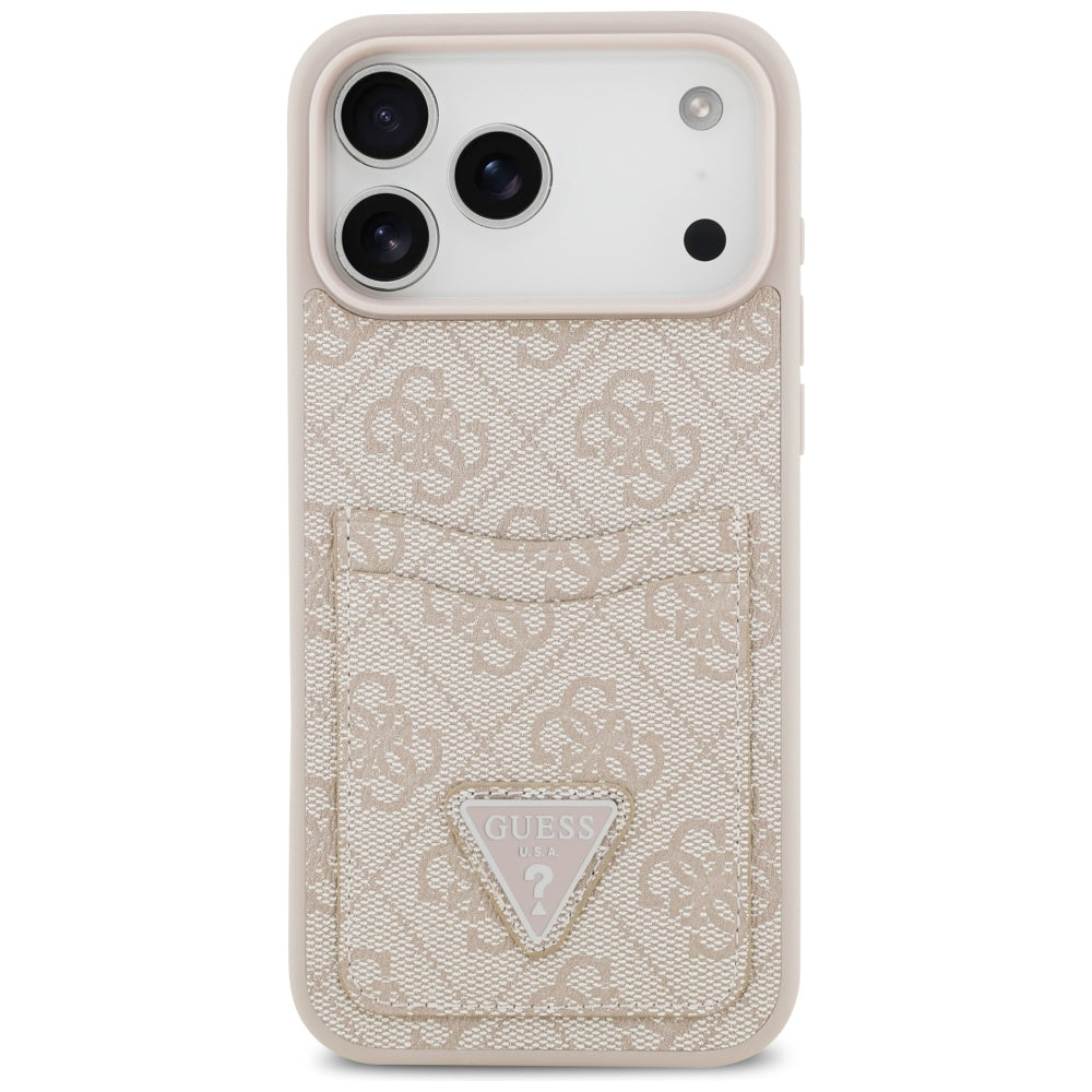 Deksel for Apple iPhone 17 Pro Max, Guess, 4G Double Card Triangle, Rosa