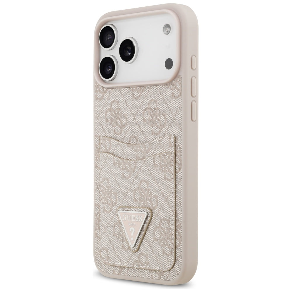 Deksel for Apple iPhone 17 Pro Max, Guess, 4G Double Card Triangle, Rosa