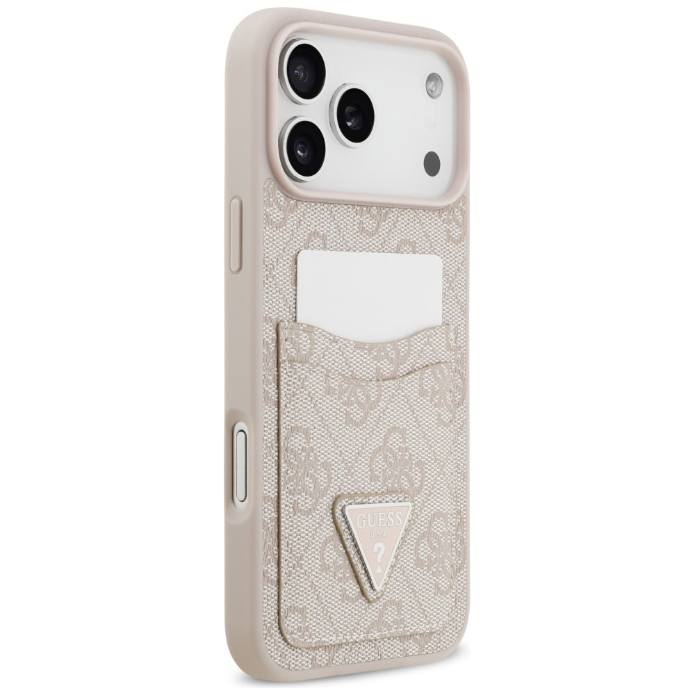 Deksel for Apple iPhone 17 Pro Max, Guess, 4G Double Card Triangle, Rosa