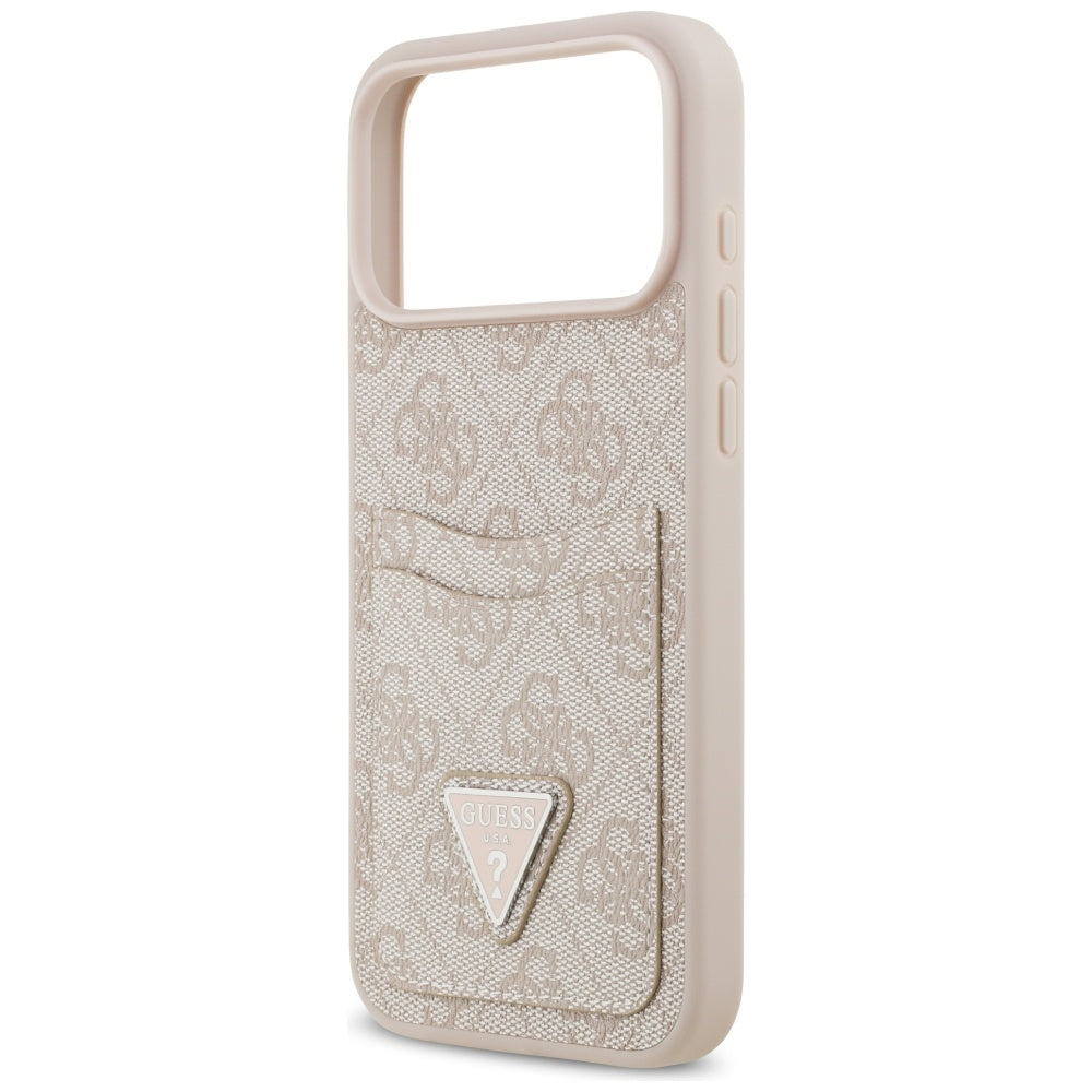 Deksel for Apple iPhone 17 Pro Max, Guess, 4G Double Card Triangle, Rosa